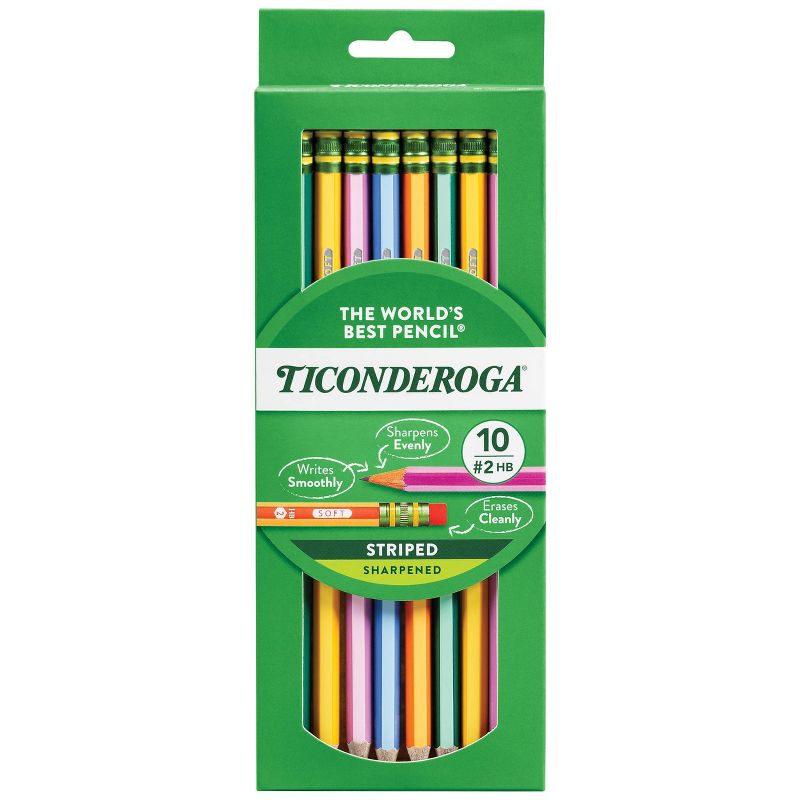 Ticonderoga #2 Pencils, 0.7mm, 10ct - Assorted Colors, 1 of 8