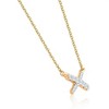 Pompeii3 1/5Ct TW Diamond X Cross Pendant Yellow Gold Women's Necklace 18" Lab Created - 3 of 4
