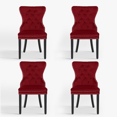 WestinTrends  Velvet Upholstered Tufted Dining Chairs (Set of 4)