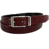 CTM Big & Tall Leather Croc Print Dress Belt with Clamp On Buckle - 3 of 4