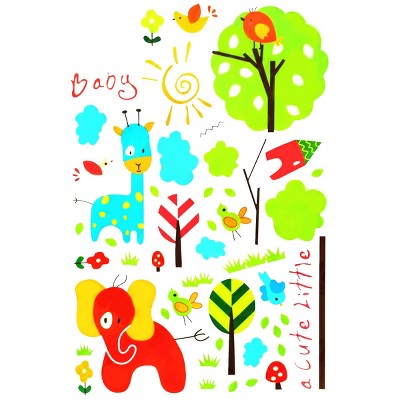 Slickblue Adorable Animal Vinyl Wall Decals – Easy Peel & Stick Décor for Smooth Surfaces – 23.6" x 35.4"