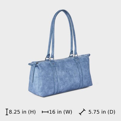 Universal Thread Faux Leather Distressed Satchel Bag - Universal Thread™ Blue — фото 5
