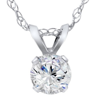 Pompeii3 5/8ct Round Diamond Solitaire Pendant 14K White Gold