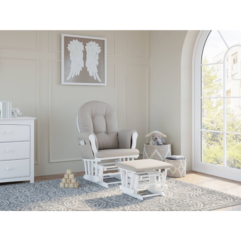Storkcraft Hoop White Glider and Ottoman, 4 of 16