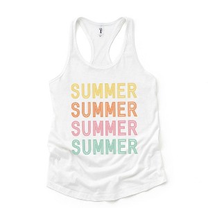 Simply Sage Market Women's Summer Stacked Colorful Graphic Racerback Tank - 1 of 3