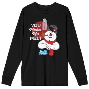 Frosty the Snowman You Make Me Melt Men's Graphic Long Sleeve Tee - 1 of 1