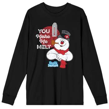 Frosty the Snowman You Make Me Melt Men's Graphic Long Sleeve Tee-Medium