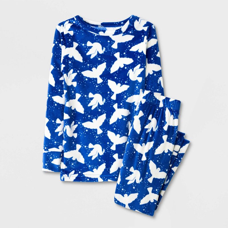 Toddler 2pc Doves Snuggly Soft Pajama Set - Cat & Jack™ Blue, 1 of 5
