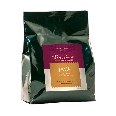 Teeccino Java Chicory Coffee Alternative - 11 Ounce - Ground Herbal Coffee That’s Prebiotic, Caffeine Free & Acid Free, Medium Roast