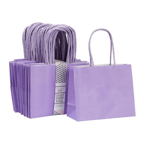 Sparkle and Bash 50 Pack Purple Pastel Gift Bags with Handles, 6x5x2.5 In