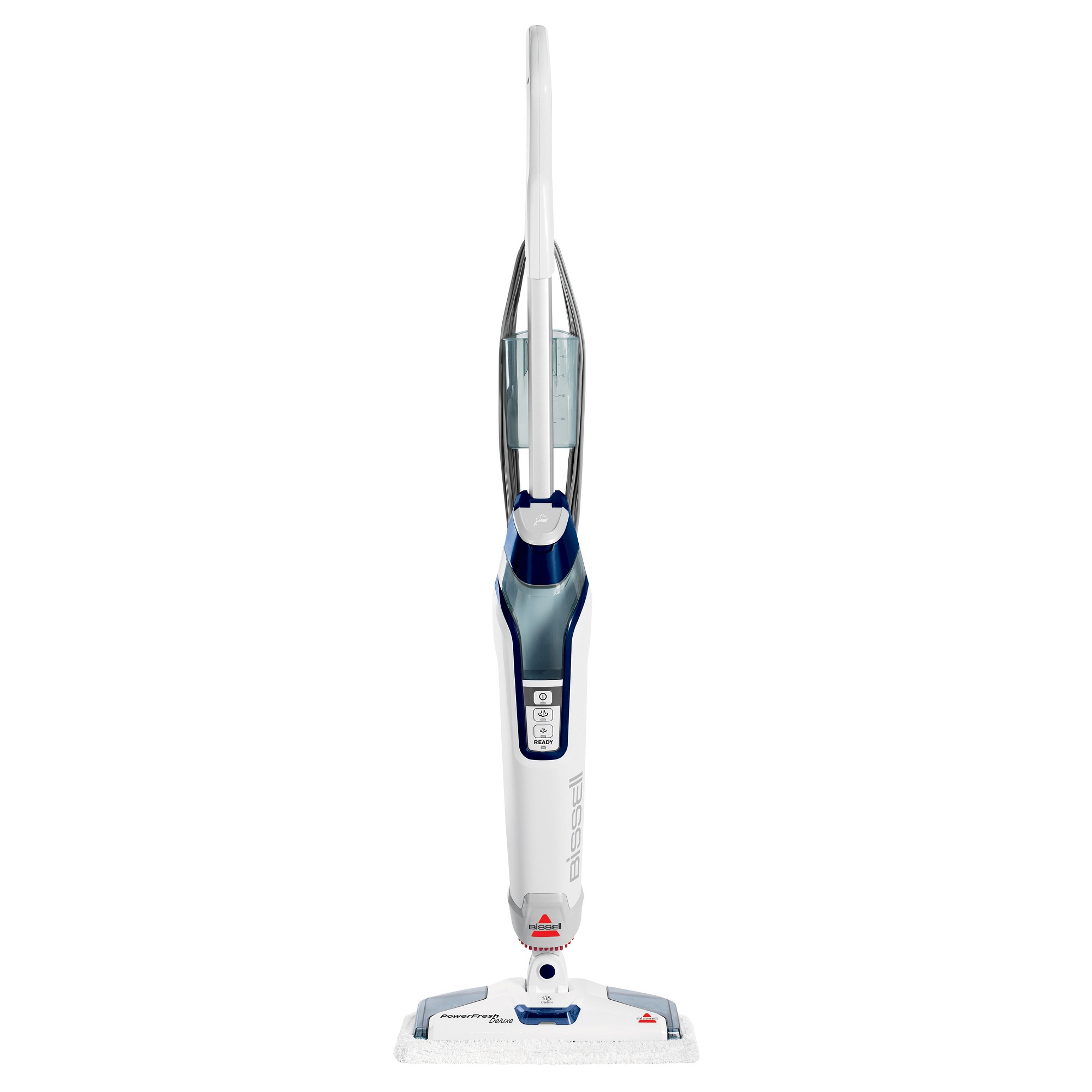BISSELL PowerFresh Deluxe Steam Mop 1806 12" Cleaning Path Brite White/Sapphire Blue: Electric Floor Steamer, 1500W, 25ft Cord