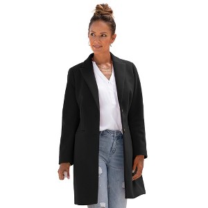 Women's Long Button Up Coat - LASCANA - 1 of 4