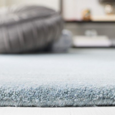 Handmade Fifth Avenue 5' Square Blue Tufted Wool Area Rug