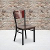 Emma and Oliver Black Decorative Slat Back Metal Restaurant Dining Chair - 2 of 4