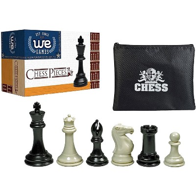 WE Games Tournament Triple Weighted Plastic Chess Pieces,  4 in. King