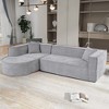 Modern Style Sectional Sofa,Sponge Sectional Sofa Couch,Modular L-Shape Sofa Couch with Elegant curved design and luxurious chenille fabric,two throw pillows,for Living Room, Study - 2 of 4