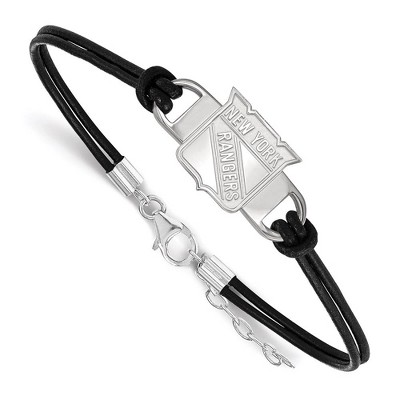 Black Bow Jewelry Sterling Silver New York Rangers NHL Charm Bracelet 7 Inch
