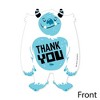 Big Dot of Happiness Yeti to Party - Shaped Thank You Cards - Abominable Snowman Party or Birthday Party Thank You Cards with Envelopes - Set of 12 - 3 of 4
