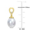 EVERLY JEWELRY | Yellow Plated Sterling Silver 8 - 9 MM South Sea Cultured Pearl and White Topaz Drop Earrings - 3 of 4