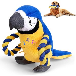 Squeaky Parrot Dog Toy with Rope Wings, Tug of War & Chew Interactive Plush Bird Toy for Small Medium Dogs, Indoor Puppy Play - 1 of 4