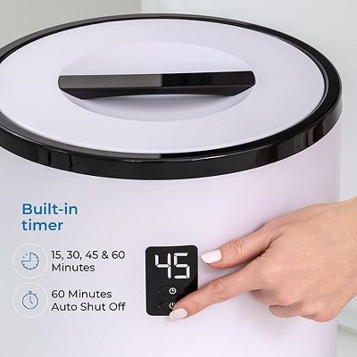 SereneLife White Electric Towel Warmer with Timer