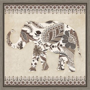 Amanti Art Boho Elephant II Neutral by Wild Apple Portfolio Canvas Wall Art Print Framed 16-in. x 16-in. - 1 of 4