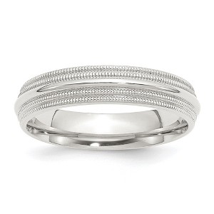 Black Bow Jewelry 5mm Sterling Silver Double Milgrain Edge Comfort Fit Band - 1 of 4