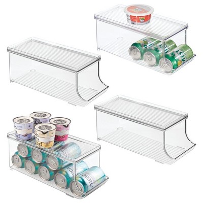 iDesign Soda Can Organizer with Lid for Pantry - Set of 4 - Clear, USA Made