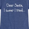 Girls' - Instant Message - Santa I Tried Christmas Fitted Short Sleeve Graphic T-Shirt - 2 of 4