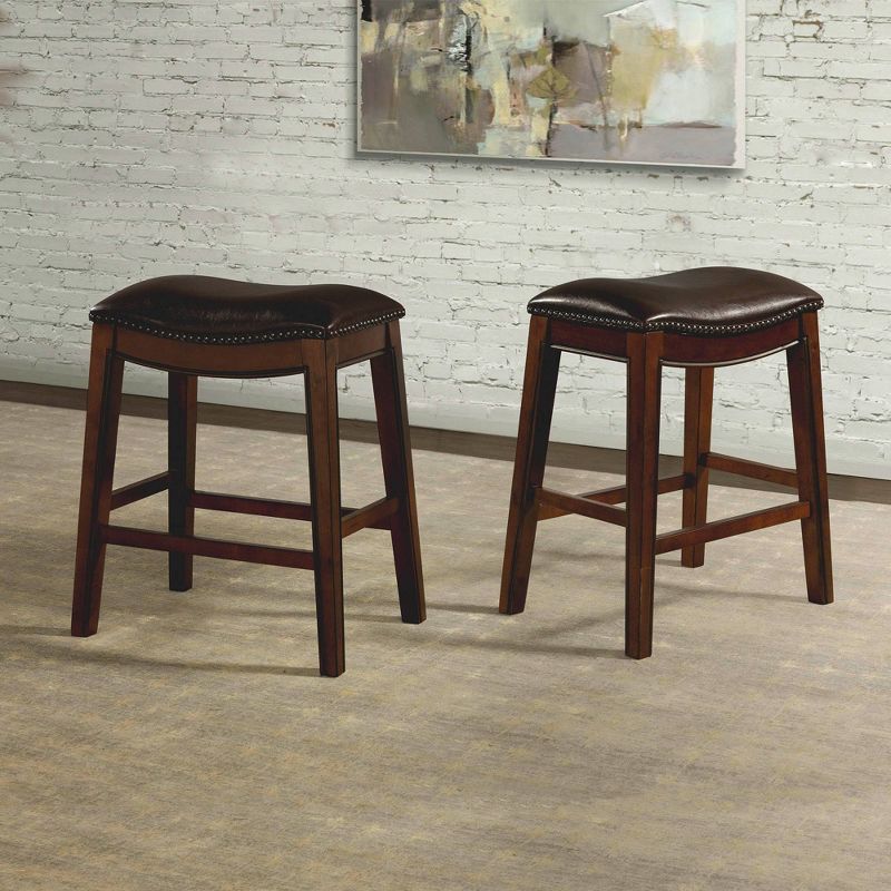 24&#34; Bowen Backless Counter Height Barstool Brown - Picket House Furnishings, 1 of 11