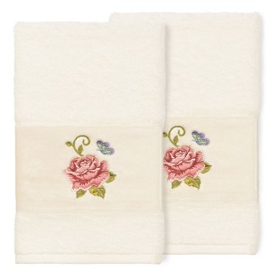 Linum Home Textiles 100% Turkish Cotton REBECCA Embellished Towel Set - 1 of 2