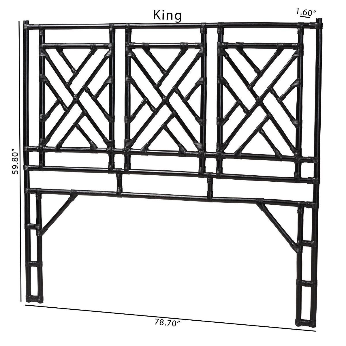 bali & pari Karavo Rattan Queen Size Standalone Headboard
