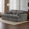 TiramisuBest L-Shaped Sectional Sofa with Chaise, Deep Seat Modular Sleeper Couch, Corduroy Floor Sofa for Living or Apartment, Black - 2 of 4