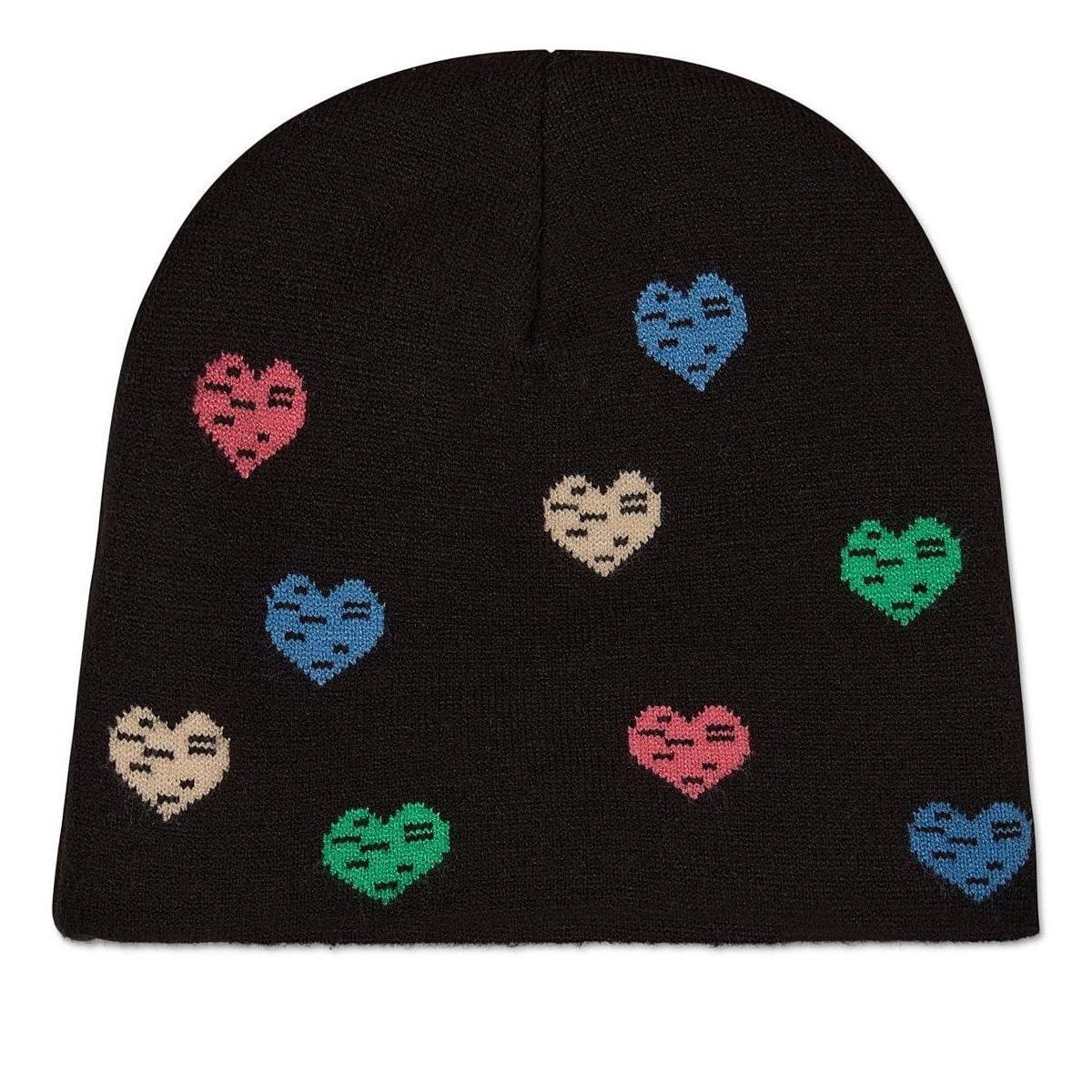 Memoi Girls Cozy "Colorful Hearts" Rayon-Blend Knit Beanie - thumbnail 2