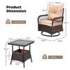 EROMMY 3 Pieces Patio Swivel Rocker Rattan Chairs, Outdoor Swivel Rocking Chairs With 1 Rattan Coffee Table, 360 Degree Swivel Patio Chairs For Lawn - 4 of 4