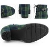 Perphy Women's Platform Lace Up Chunky Heel Plaid Printed Ankle Boots - 3 of 3