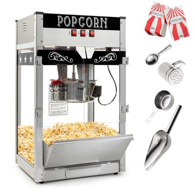 Olde Midway Black 12-Ounce Retro Popcorn Machine