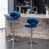 CAVINAS Bar Stools Set of 2, Adjustable Velvet Swivel Counter Height Bar Chair with Footrest and Metal Leg for Bar, Kitchen, Dining Room - 2 of 4