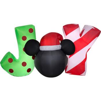 Disney Christmas Airblown Inflatable Mickey Mouse "JOY" Sign, 2.5 ft Tall, Black