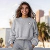 Dalix Heartly Ghost Embroidered Fleece Relaxed Boxy Fit Long Sleeve Crewneck Sweatshirt Womens - 3 of 4