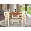 HomeStock 3-Pc Buttermilk and Cherry Solid Wood Top - Round Dining Room Set - Seats-4 - 2 of 4