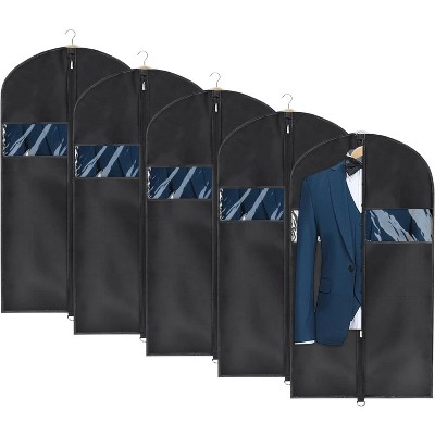 5 Pack 43 inch Oxford Fabric Garment Bags, Washable Suit Covers for T-Shirts, Jackets & Suits