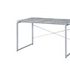 INFURNIC Writing Desk Industrial Desk with Faux Concrete Top and Silver Metal Sled Base Back Open for Office, Grey, 22"*47"*28" - 3 of 4