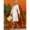 INSPIRE CHIC Women's Floral Print Long Sleeve Back Tie Flowy Midi Boho Dress - 3 of 4