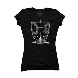 Junior's Design By Humans Viking longship By gegogneto T-Shirt - 1 of 2