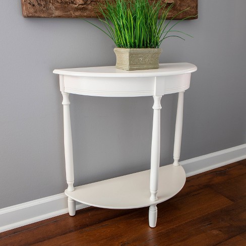Simplify Half Round Accent Table White, Small White Round Accent Table