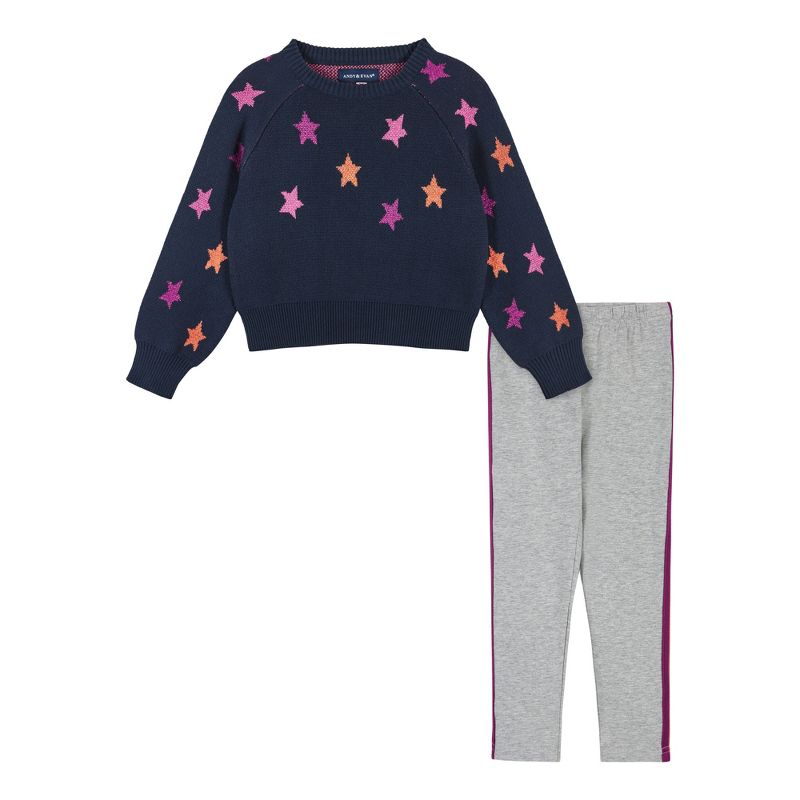 Andy & Evan  Infant  Girls Star Sweater Set, 1 of 6