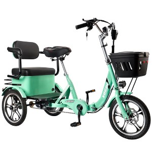 Topteng Electric Trike for Adult, Folding Three-Wheel E-Bike with Rear Seat and Thickened Tire - 1 of 4