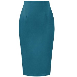 INSPIRE CHIC Women's Elegant High Wasit Split Hem Work Bodycon Pencil Skirt - 1 of 4