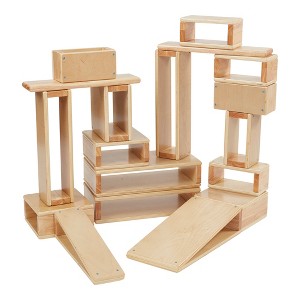 ECR4Kids Hollow Block Set, Natural, 18-Piece - 1 of 4